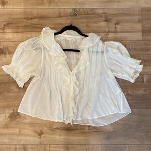 White cotton Doen Blouse